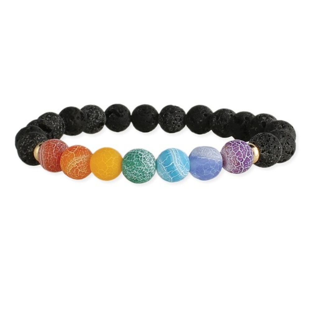 Lava & Glass Bead Bracelet